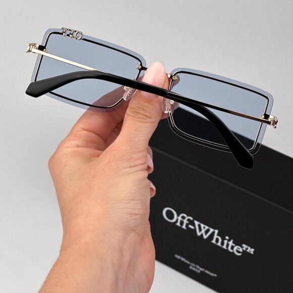 Off-White TAMPA Men Sunglasses Gold Blue Rectangular | Model OERI13N 7640 main image 5